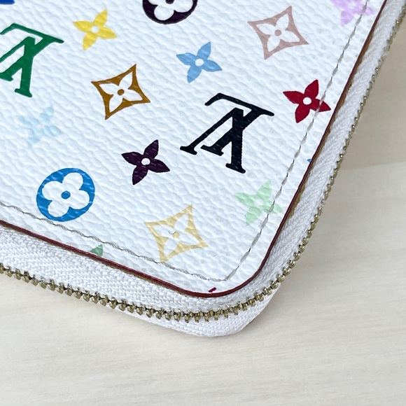 LOUIS VUITTON MONOGRAM MULTICOLOR ZIPPY COIN PURSE WALLET WHITE - Picture 14 of 15